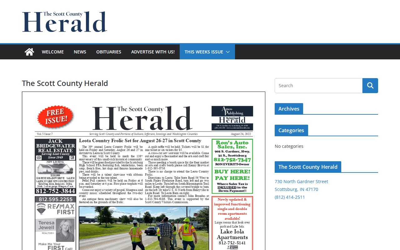 Scott County Herald local arrest news publication page
